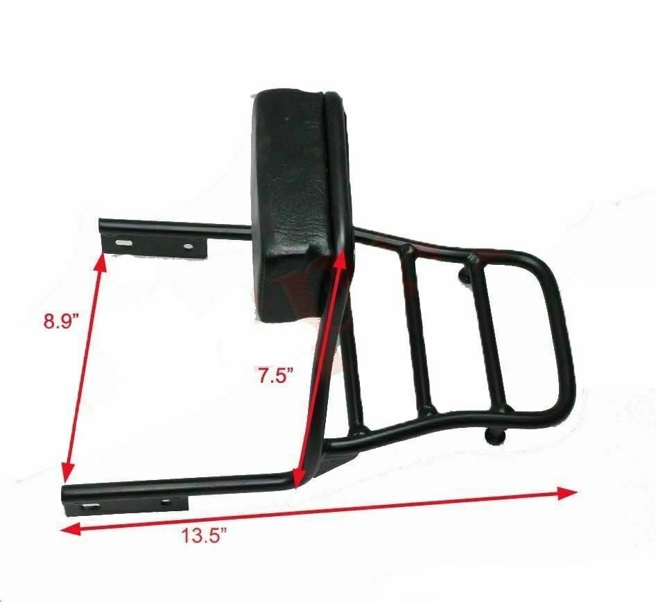 Rear Passenger Backrest With Carrier Black Fits Royal Enfield Bullet Classic