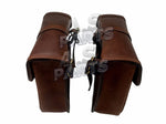 Load image into Gallery viewer, Leather Brown Pannier Bags Pair D3 Fits Royal Enfield Interceptor &amp; GT 650
