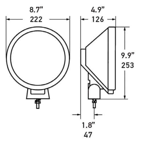 2x Hella Rallye 3000 FF Driving Spot Lamp 12v/24v Adjustable Mounting Bracket(U)