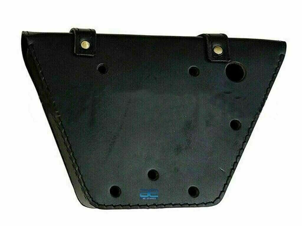 Leather Side Panel Bag Black Color  Fits Royal Enfield Interceptor 650 cc