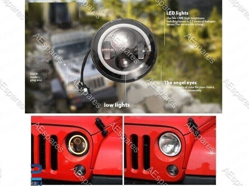 7"LED High Low Beam Headlights For Mahindra Roxor LE 2018 MM540 550 CJ Jeeps New