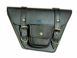 Load image into Gallery viewer, Leather Side Panel Bag Black Color  Fits Royal Enfield Interceptor 650 cc
