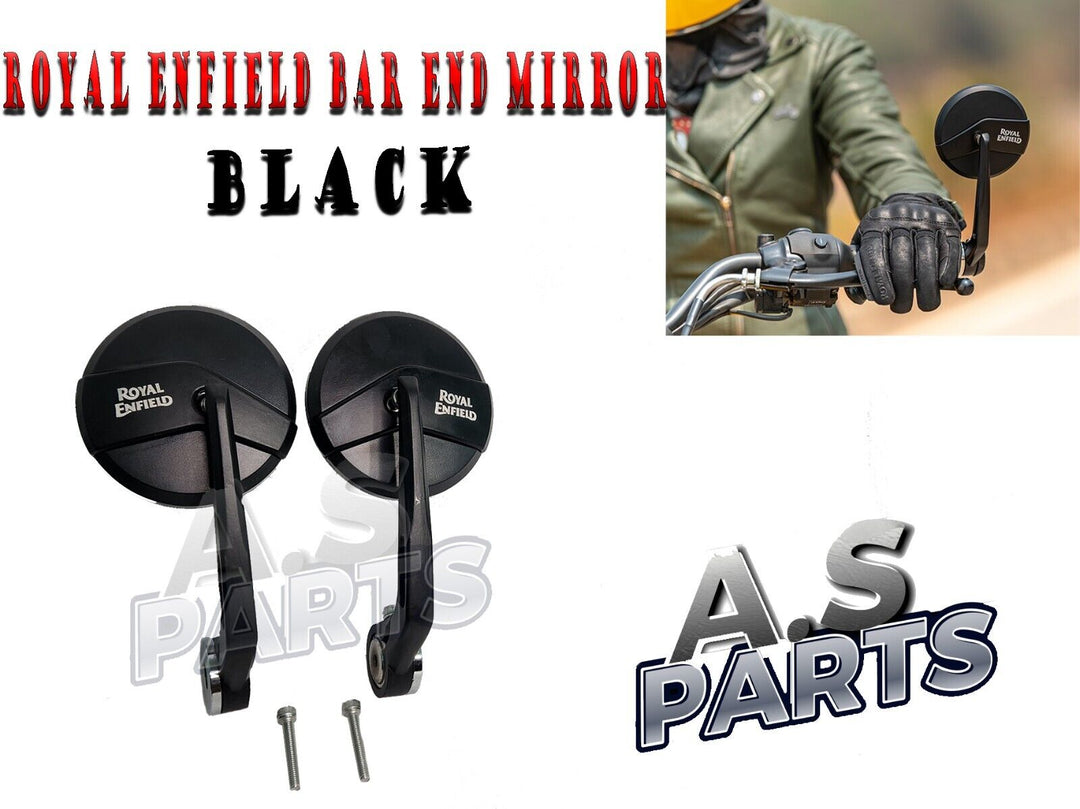 Black Bar End Mirrors With Mounts Fits Royal Enfield New Classic 350 Reborn