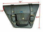 Load image into Gallery viewer, Leather Side Panel Bag Black Color  Fits Royal Enfield Interceptor 650 cc
