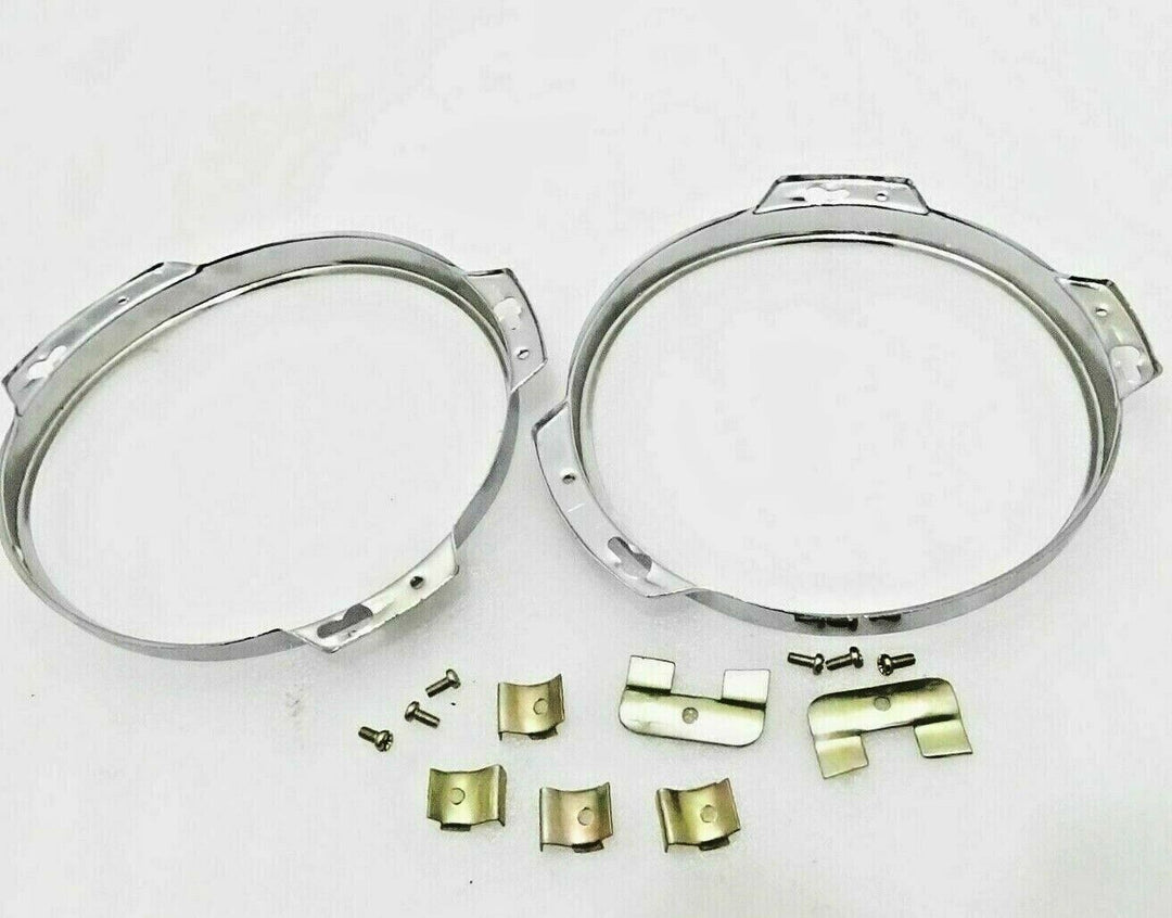 Suzuki Samurai SJ410 413 Gypsy Headlight Head Lamp Chrome Bezel Ring Rim Set