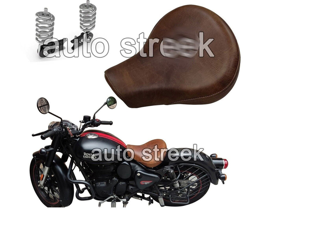 Touring Low Rider Brown Seat & Spring Fits Royal Enfield Classic Reborn 350cc