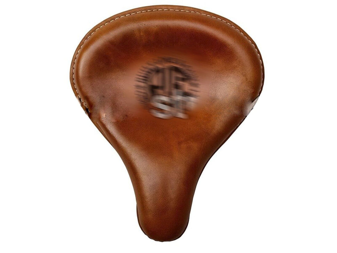 "FRONT BROWN TAN LEATHER SEAT" Fits Royal Enfield New Classic Reborn 350cc