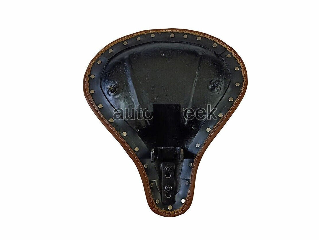 Leather Front Solo Seat Antique Brown  Fits Royal Enfield  Classic 350 500