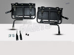 Load image into Gallery viewer, Black Leather Pannier Bags Pair &amp; Rails Fits Royal Enfield Twins Interceptor 650
