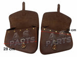 Load image into Gallery viewer, Leather Brown Pannier Bags Pair D3 Fits Royal Enfield Interceptor &amp; GT 650
