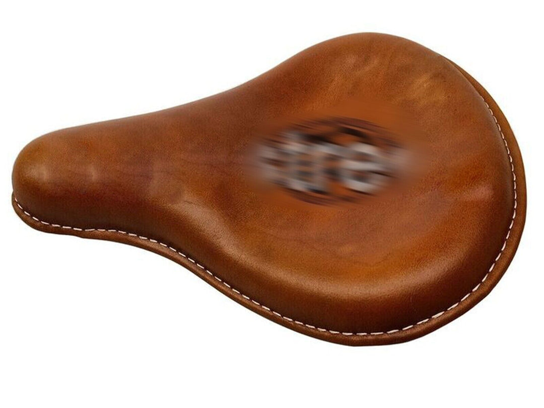 "FRONT BROWN TAN LEATHER SEAT" Fits Royal Enfield New Classic Reborn 350cc