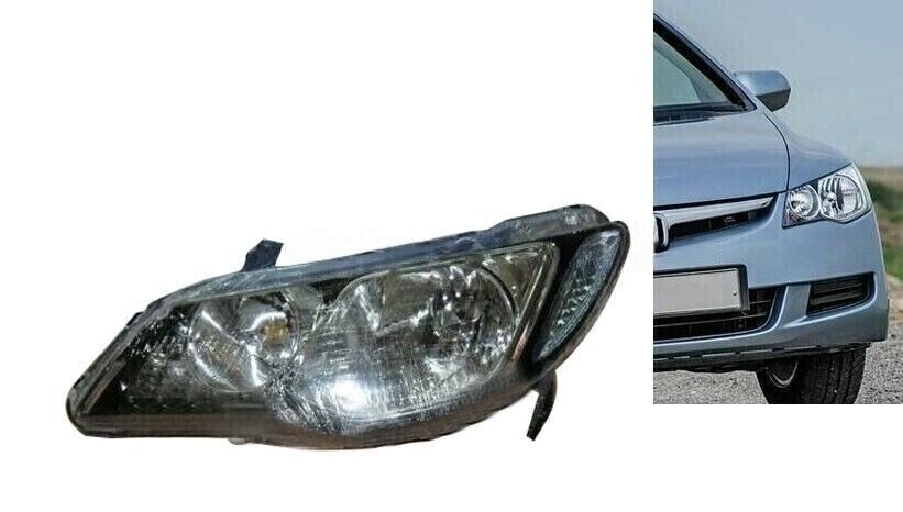 Front Headlamp Unit Left Fit For Honda Civic 8th Gen. 2006 To 2009