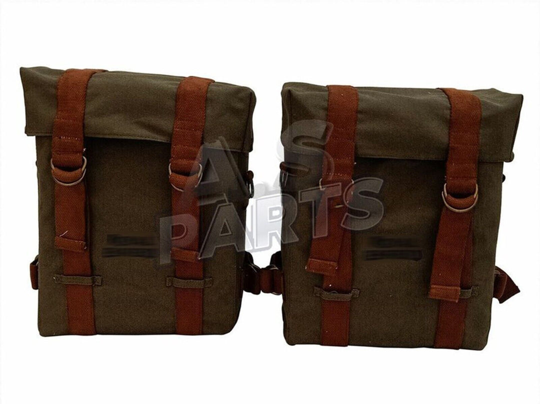 Olive Color Military Pannier Bags Fit For Royal Enfield Classic 350cc 500cc