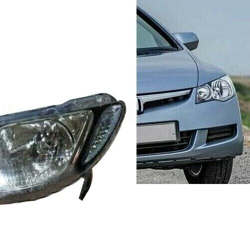 Front Headlamp Unit Left Fit For Honda Civic 8th Gen. 2006 To 2009