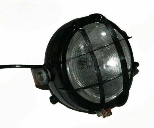 Black Plough Spot Light With Bulb & Grill for Massey Ferguson 6"