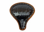 Load image into Gallery viewer, Front &amp; Rear Leather Seat Brown Tan Fits Royal Enfield Classic 500cc 350cc
